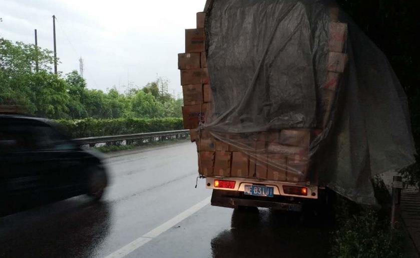 为避雨  货车司机竟将车停在桥下