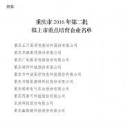 重庆今年第二批重点培育上市企业出炉