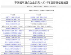 重庆34家国企一把手年薪多少？市国资委首次披露