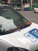 心疼！共享汽车挡风玻璃上全是火锅底料