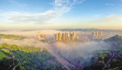 白露时节 大足现平流云美景