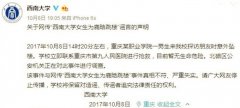 西南大学回应“女学生为鹿晗跳楼”：一男生意外坠楼