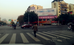 男子无视车流 任性在十字路口直行